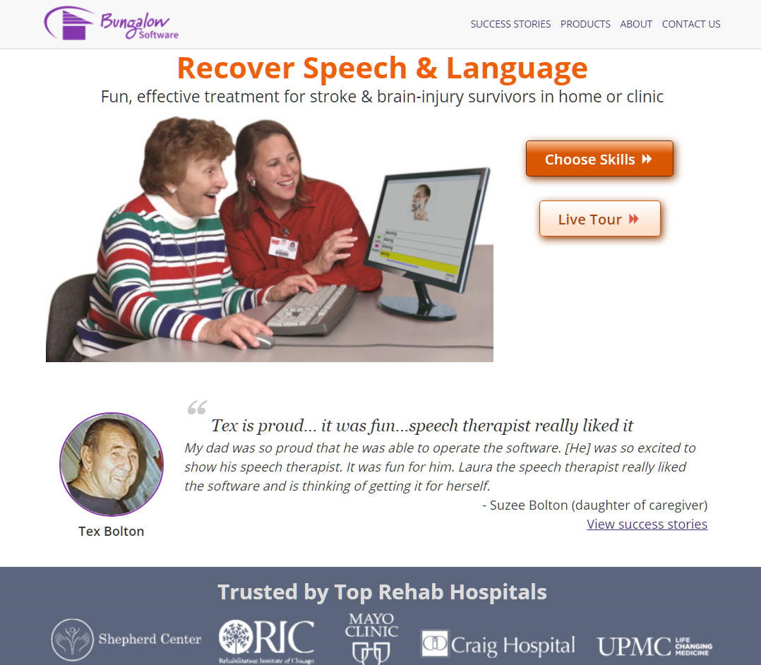 Speech therapy website